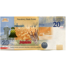 Банкнота 20 злотых 2021 года Польша — Лех Качинский (В буклете) (вид 2)