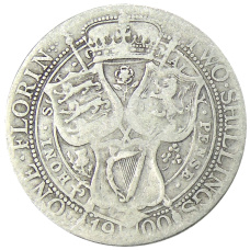 Монета 1 флорин (2 шиллинга) 1900 года Великобритания (аверс)