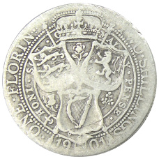 Монета 1 флорин (2 шиллинга) 1901 года Великобритания (аверс)