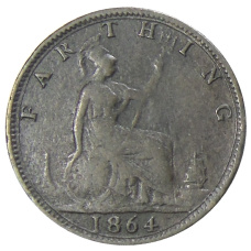 Монета 1 фартинг 1864 года Великобритания (аверс)