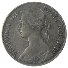 Монета 1 фартинг 1865 года Великобритания (реверс)