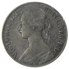 Монета 1 фартинг 1865 года Великобритания (реверс)