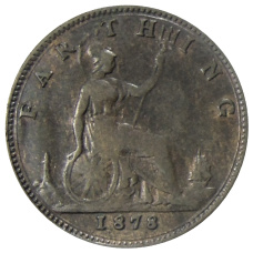 Монета 1 фартинг 1878 года Великобритания (аверс)