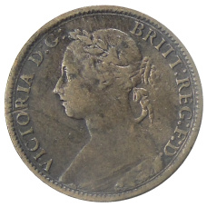 Монета 1 фартинг 1885 года Великобритания (реверс)