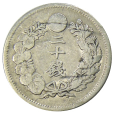 Монета 20 сен 1906 года Япония (реверс)