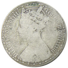 Монета 1 флорин 1883 года Великобритания (аверс)