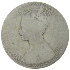 Монета 1 флорин 1887 года Великобритания (аверс)