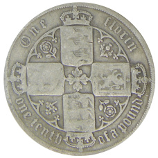 Монета 1 флорин 1887 года Великобритания (реверс)