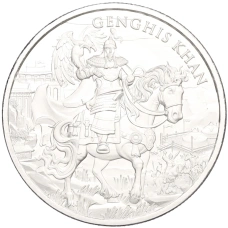 Монета 1 унция 2023 года США «Легендарные воины — Чингисхан» (аверс)