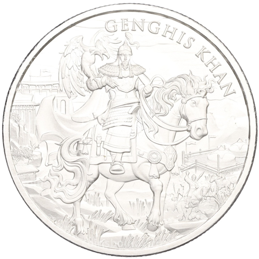 Монета 1 унция 2023 года США «Легендарные воины — Чингисхан»