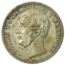 Монета 1/6 талера 1863 года B Германские государства — Ганновер (аверс)