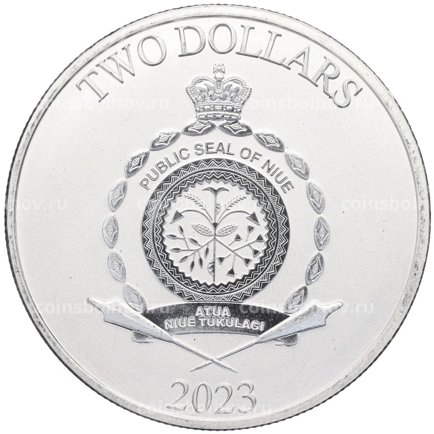Монета 2 доллара 2023 года Ниуэ «Звездные войны — Грогу» (вид 2)