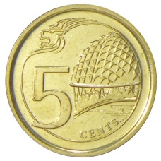 Монета 5 центов 2013 года Сингапур (аверс)