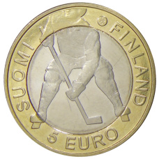 Монета 5 евро 2012 года Финляндия Чемпионат мира по хоккею с шайбой 2012 (аверс)