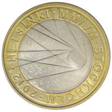 Монета 5 евро 2012 года Финляндия Чемпионат мира по хоккею с шайбой 2012 (реверс)
