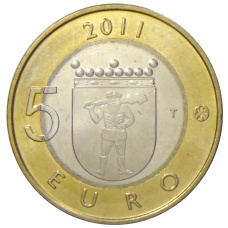 Монета 5 евро 2011 года Финляндия Исторические регионы Финляндии — Лапландия (реверс)