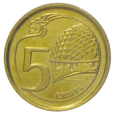 Монета 5 центов 2014 года Сингапур (реверс)