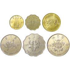 Набор монет 1997 года Гонконг «Возврат Гонконга под юрисдикцию Китая» (аверс)