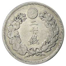 Монета 20 сен 1907 года Япония (реверс)