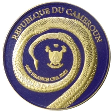 Монета 1000 франков 2023 года Камерун «Король Нагов» (цветная) (реверс)