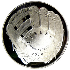 Монета 1 доллар 2014 года США «Национальный зал славы бейсбола» (аверс)