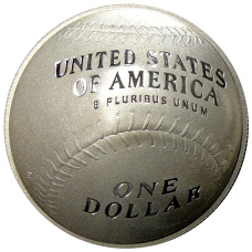 Монета 1 доллар 2014 года США «Национальный зал славы бейсбола» (реверс)