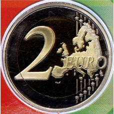 Монета 2 евро 2024 года Португалия «Команда Португалии на Олимпийских играх 2024» (Цветное покрытие, в блистере) (реверс)