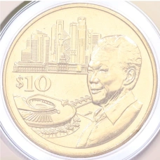 Монета 10 долларов 2023 года Сингапур «100 лет со дня рождения премьер-министра Ли Куан Ю» (в буклете) (аверс)