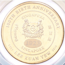 Монета 10 долларов 2023 года Сингапур «100 лет со дня рождения премьер-министра Ли Куан Ю» (в буклете) (реверс)