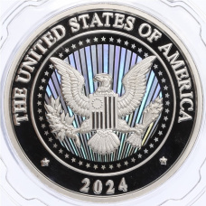 Жетон (настольная медаль) 2024 года США «Президентские выборы в США 2024 — Камала Харрис и Тим Уолз» (в слабе) (реверс)