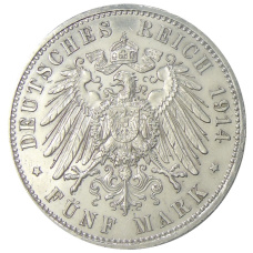 Монета 5 марок 1914 года A Германия (Пруссия) (реверс)