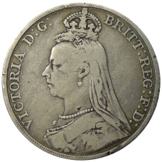 Монета 1 крона 1888 года Великобритания (реверс)