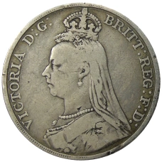 Монета 1 крона 1888 года Великобритания (реверс)