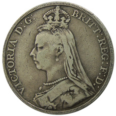 Монета 1 крона 1889 года Великобритания (реверс)