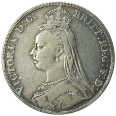 Монета 1 крона 1889 года Великобритания (реверс)