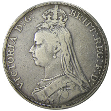 Монета 1 крона 1889 года Великобритания (реверс)