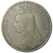 Монета 1 крона 1889 года Великобритания (реверс)