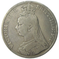 Монета 1 крона 1889 года Великобритания (реверс)