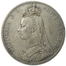 Монета 1 крона 1890 года Великобритания (реверс)