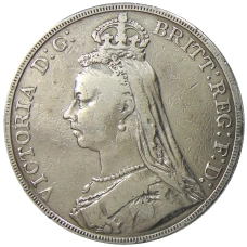 Монета 1 крона 1890 года Великобритания (реверс)