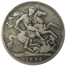 Монета 1 крона 1894 года Великобритания (аверс)