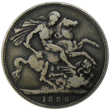 Монета 1 крона 1896 года Великобритания (аверс)