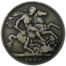Монета 1 крона 1896 года Великобритания (аверс)