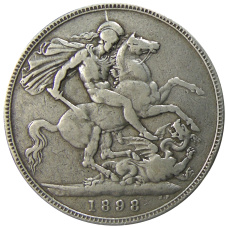 Монета 1 крона 1898 года Великобритания (аверс)
