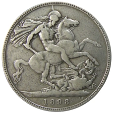 Монета 1 крона 1898 года Великобритания (аверс)