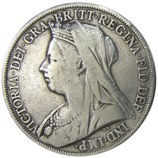 Монета 1 крона 1900 года Великобритания (реверс)