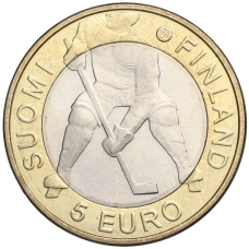 Монета 5 евро 2012 года Финляндия «Чемпионат мира по хоккею с шайбой 2012» (аверс)
