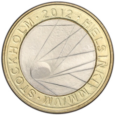 Монета 5 евро 2012 года Финляндия «Чемпионат мира по хоккею с шайбой 2012» (реверс)