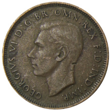 Монета 1/2 пенни 1938 года Австралия (реверс)