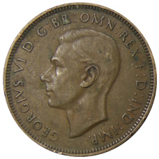 Монета 1/2 пенни 1938 года Австралия (реверс)